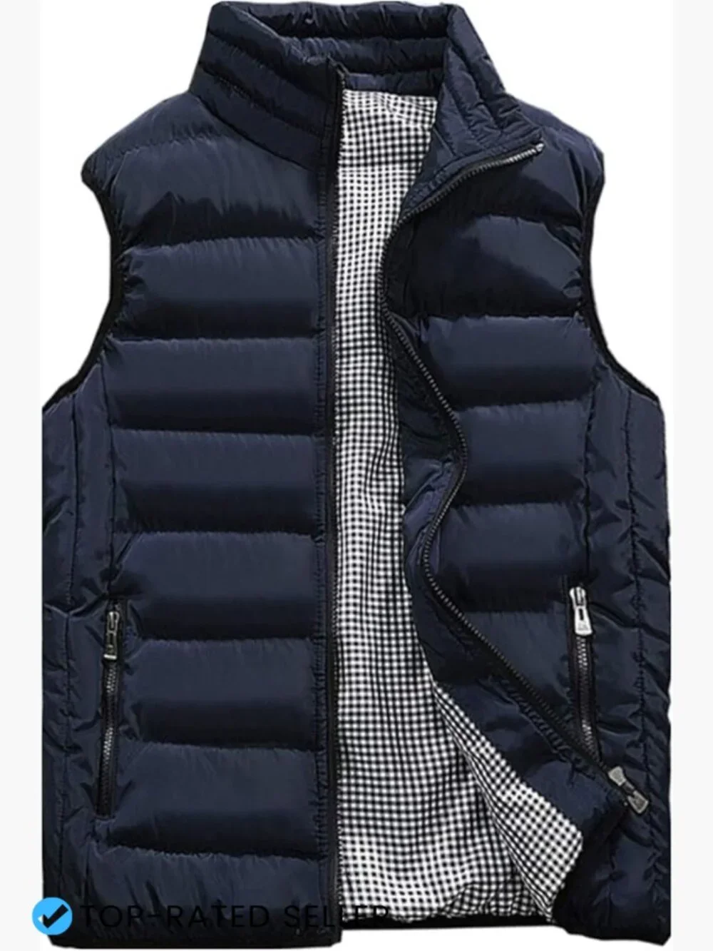 Men's Quilted Padded Vest Sleeveless Lightweight Insulated Windproof Outdoor
